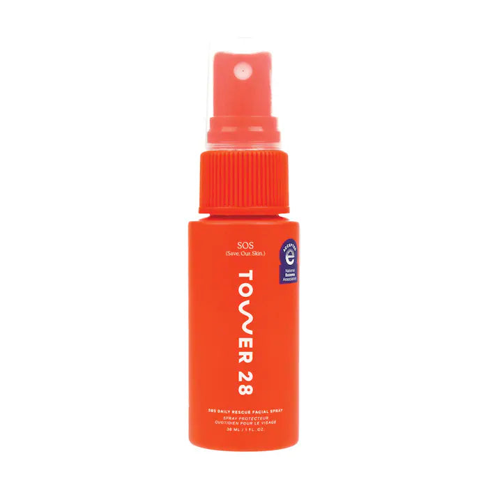 tower 28 Beauty  Mini SOS Daily Rescue Facial Spray con ácido hipocloroso.