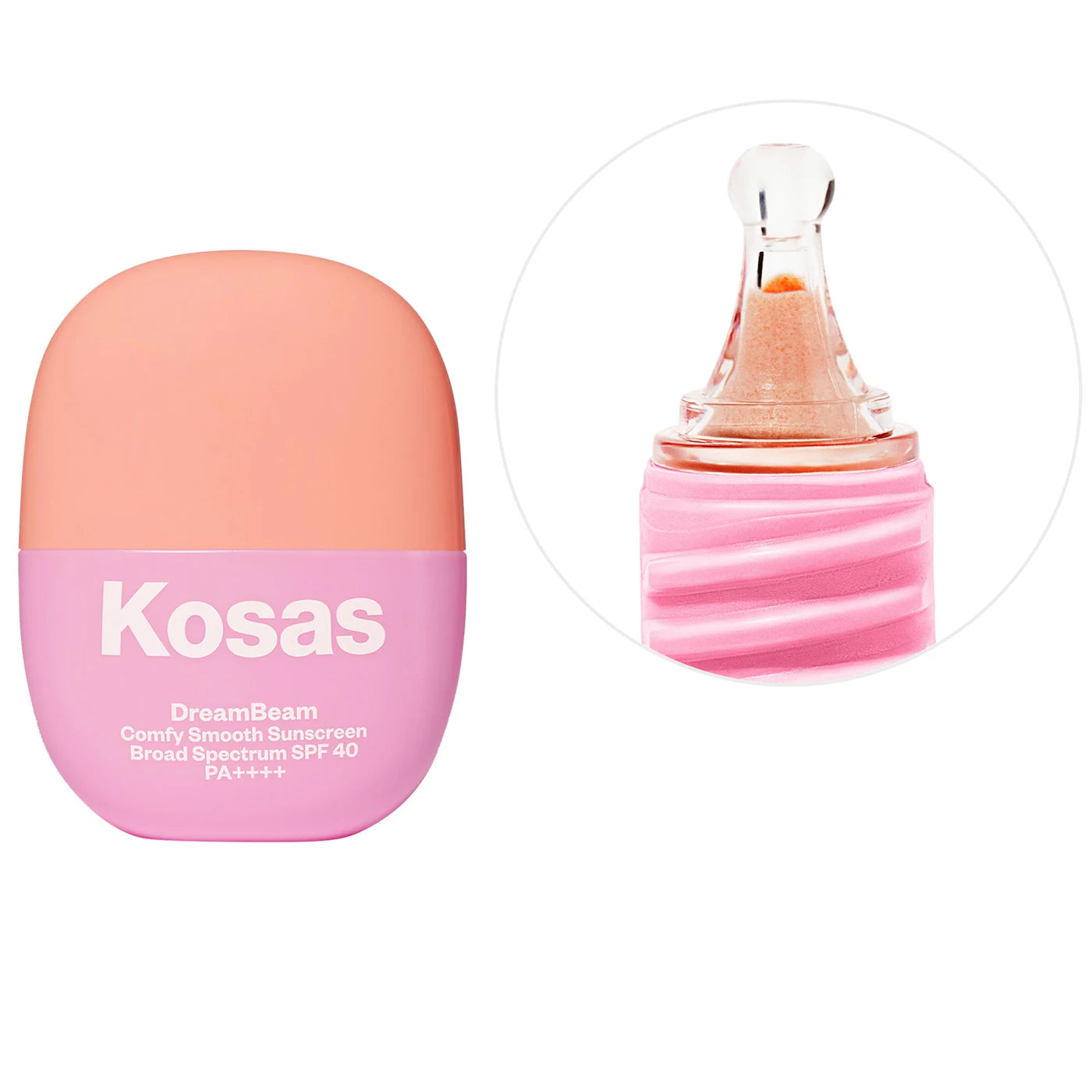 Kosas DreamBeam Silicone-Free Mineral otector Solar SPF 40 with Ceramides and Peptides.
